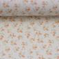 Preview: Baumwolldruck kleine Blüten Orange auf Natur Tumba by Swafing